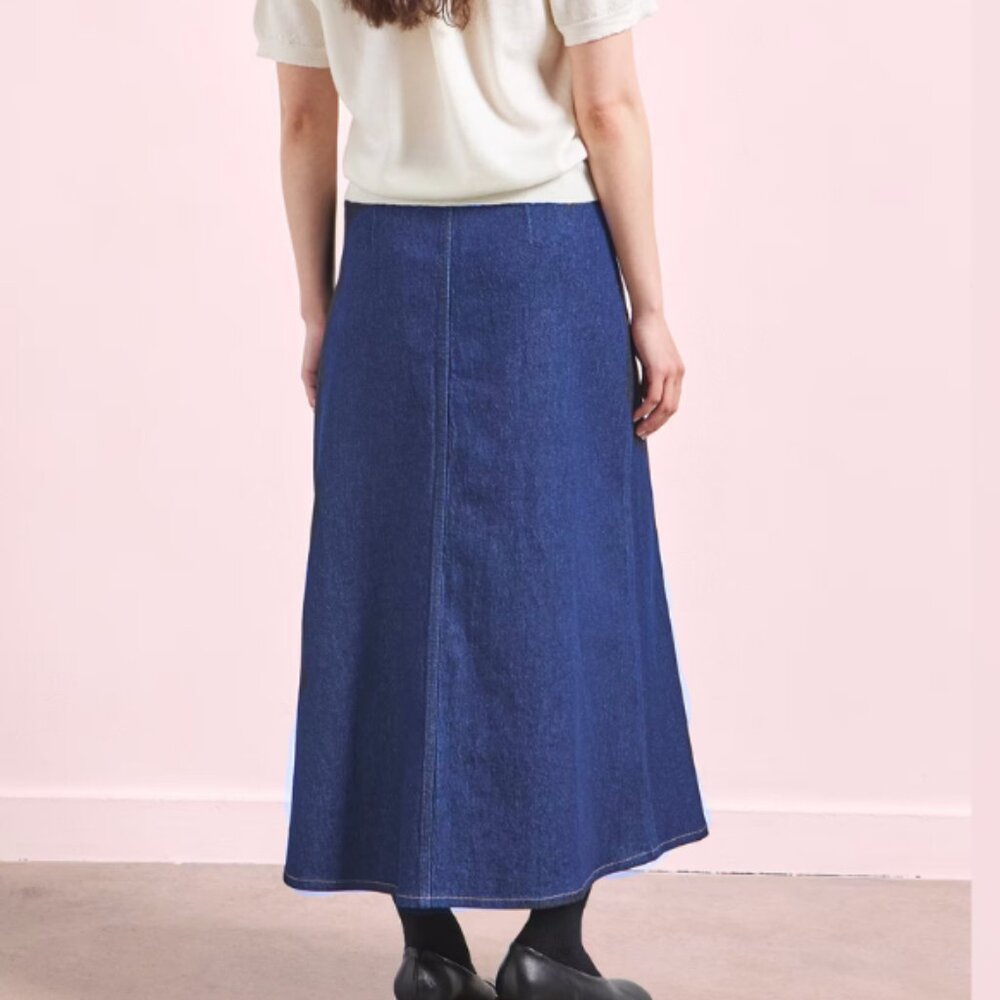 Handmade Reversible Denim Wrap skirt